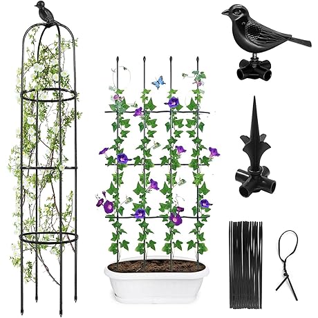 Decorative Trellis Outdoor: 59 Inch Garden Obelisk Trellis for Climbing Plants