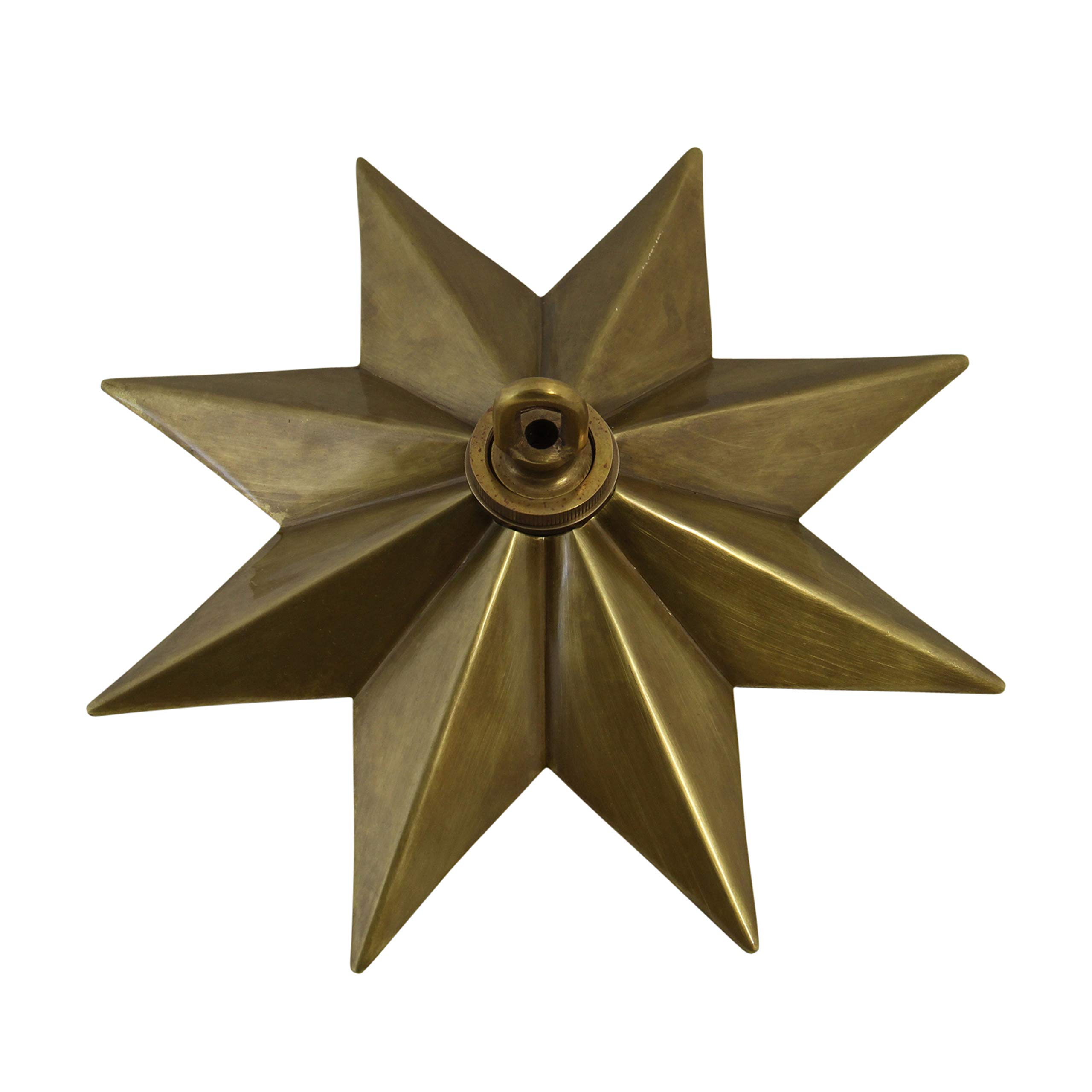 RCH Hardware CN-11-AB Solid Brass Decorative Star Shaped Ceiling Canopy Medallion, Antique Brass