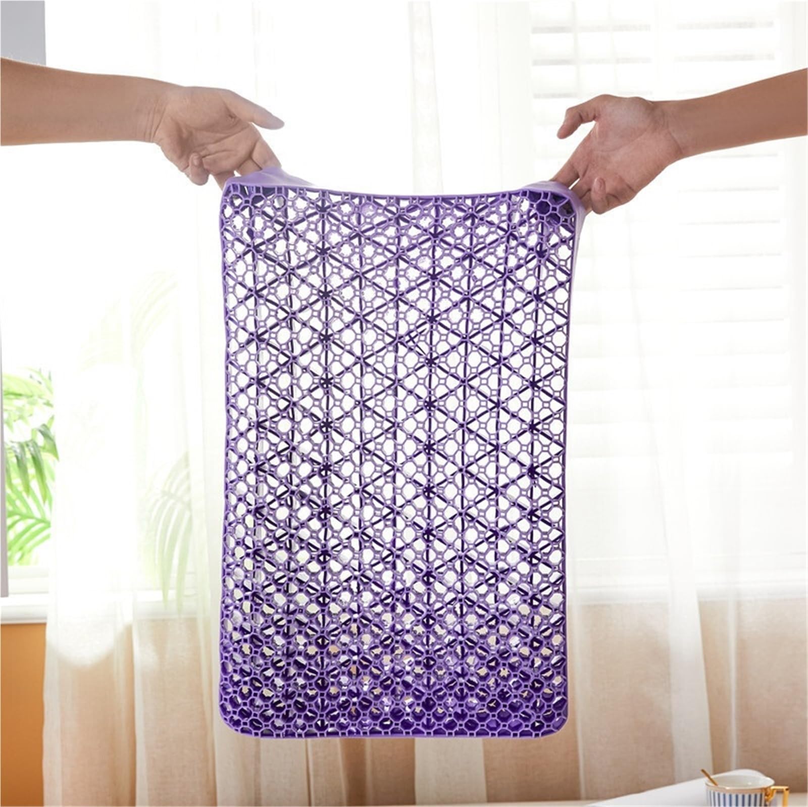 Oreiller en Latex, Oreiller en pectine gelée Lavable Gel nid d'abeille Violet,pour Le Confort et Le Soutien(38 * 25 * 5)