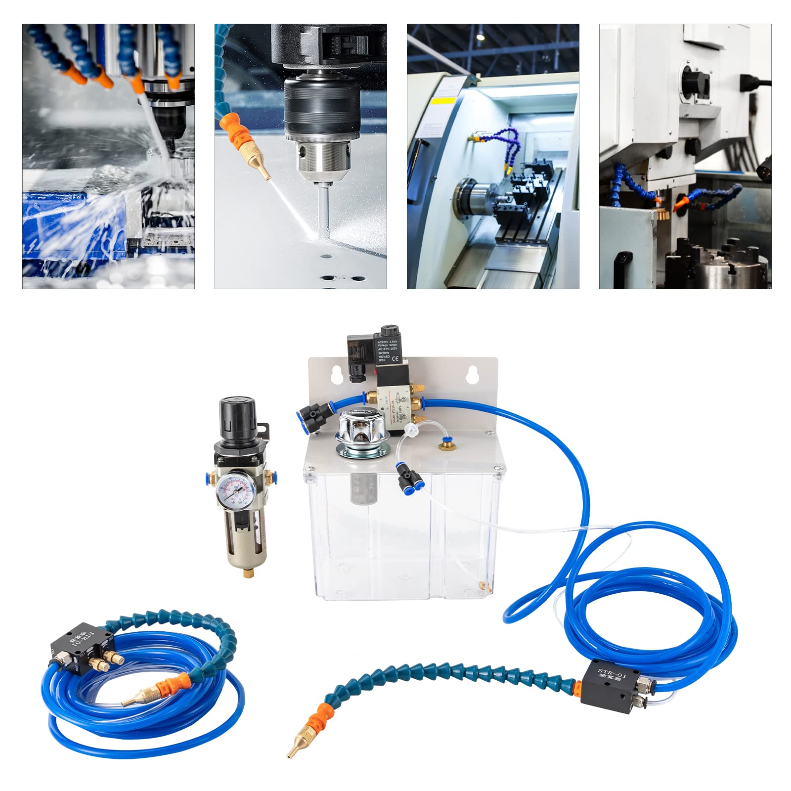 220-V-Kühl- und Schmiermittel-Sprühsystem, geeignet für CNC-Dreh- und Bohrmaschinen, Kühlmittelpumpe, Ölnebelsprüher.
