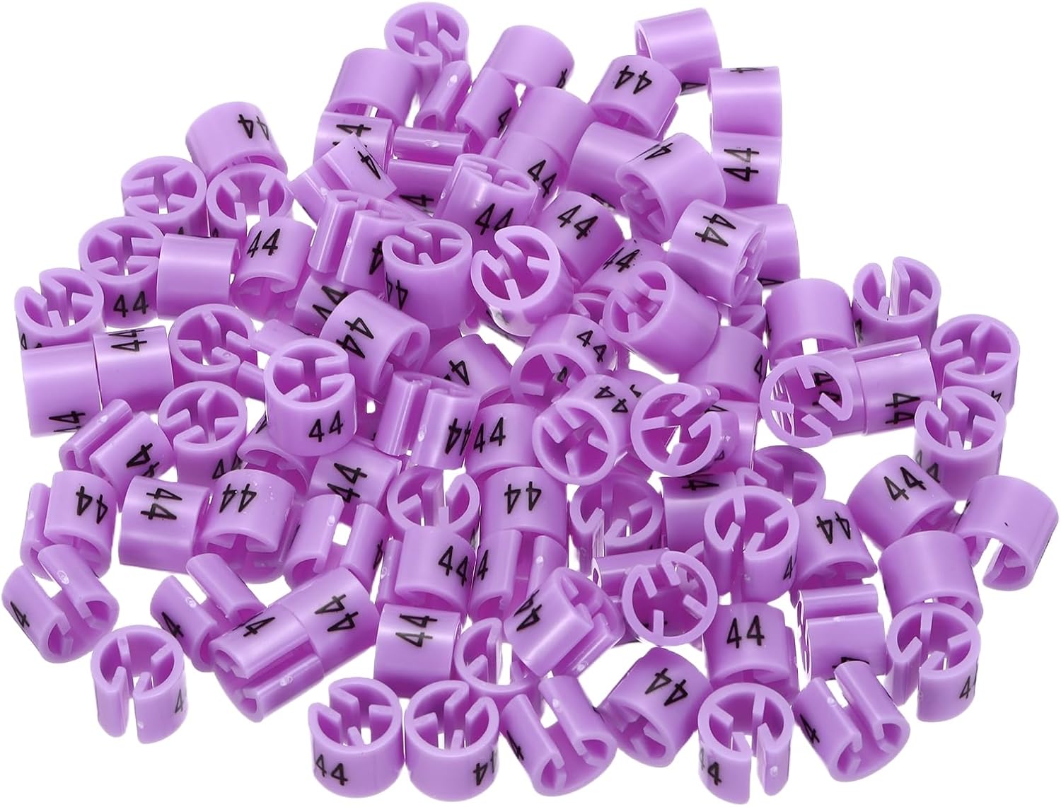 sourcing map Clothes Hanger Marker Number 44 Tag Fit 3mm Rod Purple for Garment Clothing Color Coding, Pack of 100