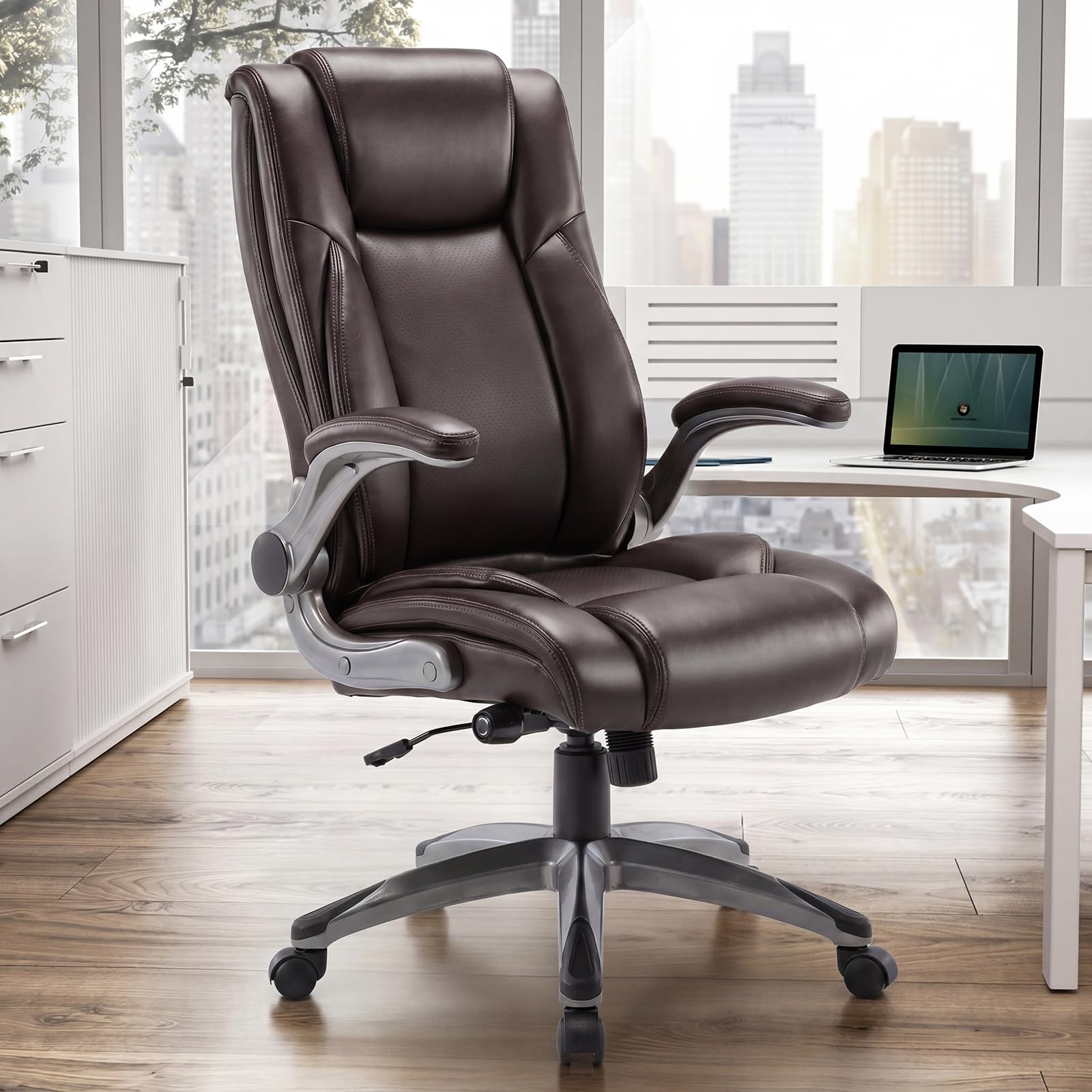 COLAMY Bürostuhl Ergonomisch, Chefsessel mit Hoher Rückenlehne, Ergonomischer 360° Drehstuhl für Büro… – Ansicht 2