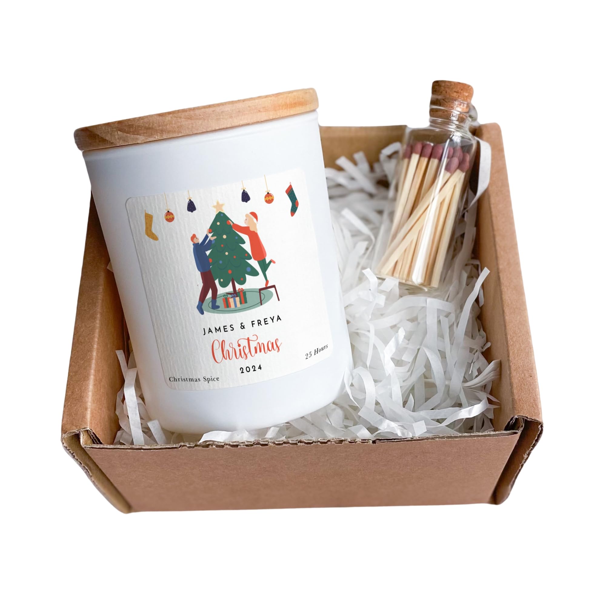 Personalised Christmas Gift for a Couple with Names Merry Christmas To A Special Couple Scented Candle Gift Set Newlywed Vegan Xmas Present