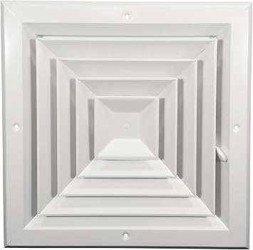 Hart & Cooley A504MS Series - 10" x 10" White Square Ceiling or Sidewall Diffuser for 10" x 10" Hole
