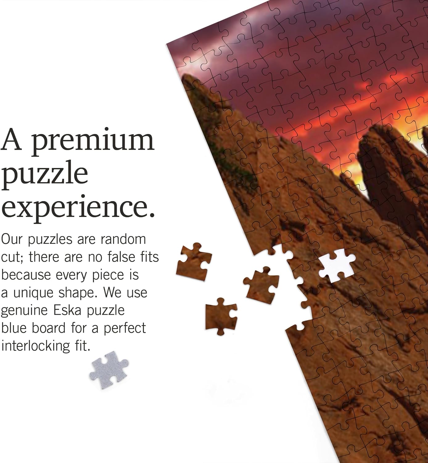 Colorado Springs, Colorado, Garden of the Gods at Sunset, Photography (1000 Piece Puzzle, Challenging Jigsaw Puzzle for Adults, Made in USA)