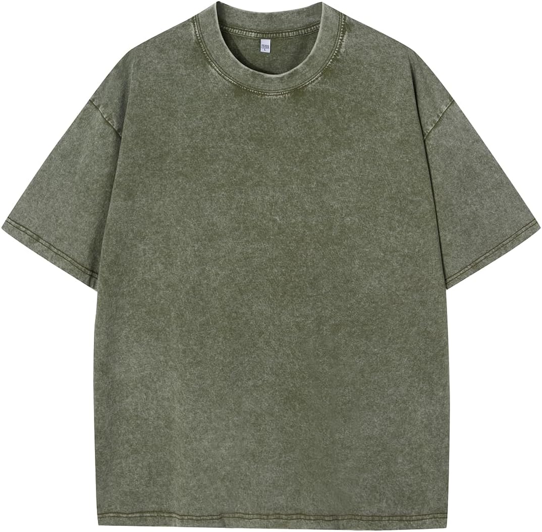 Chaos World Men's Oversized Tshirts Baggy Streetwear Loose Fit Vintage Tees for Men Workout Shirt