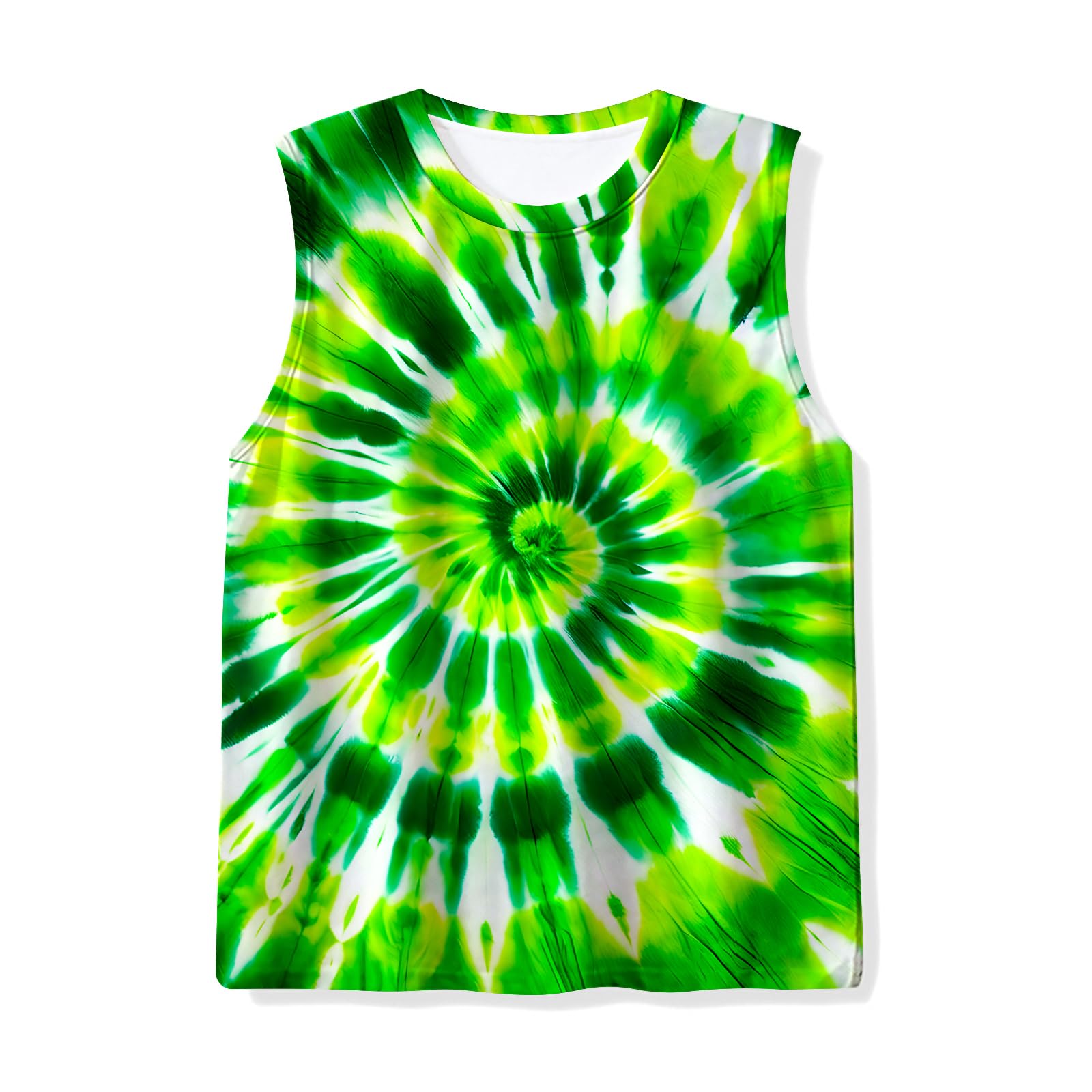 Kids Tie Dye Tank Tops Childrens Sleeveless T Shirts Hippies Tees for 5-14 Years Boys Girls