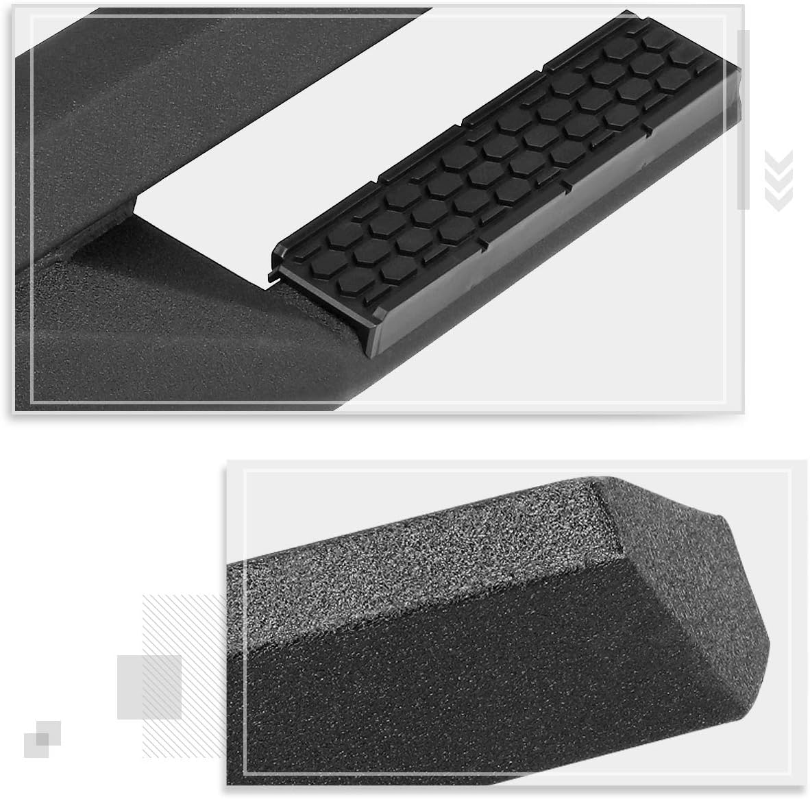 (2Pcs) 2.5 Inch L-Style Black Steel Nerf Bars Side Steps Compatible with 07-19 Chevy Silverado/GMC Sierra Standard Cab