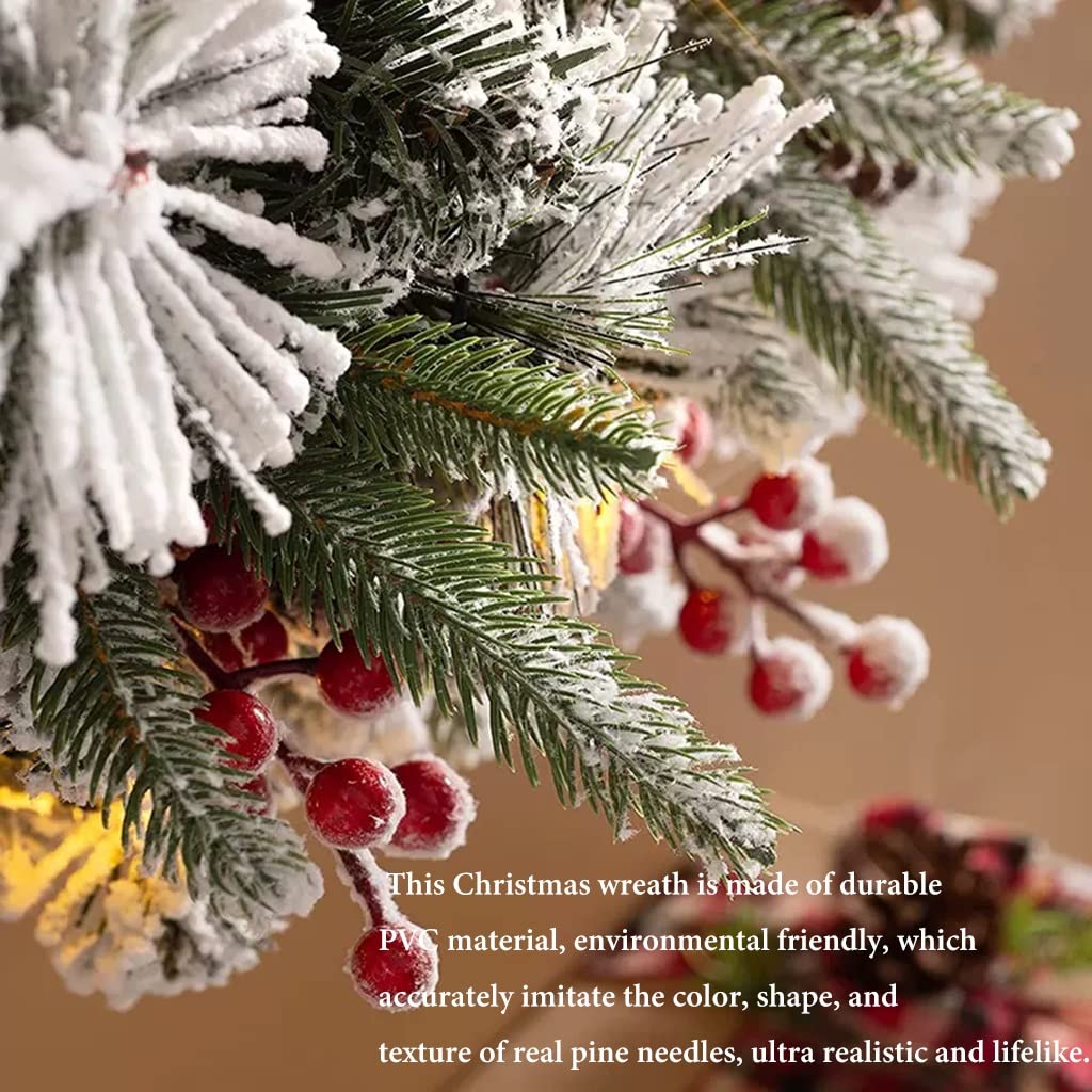 クリスマスリース　ライト付き クリスマスリース LEDライト付き セレクト リース L 34cm 玄関