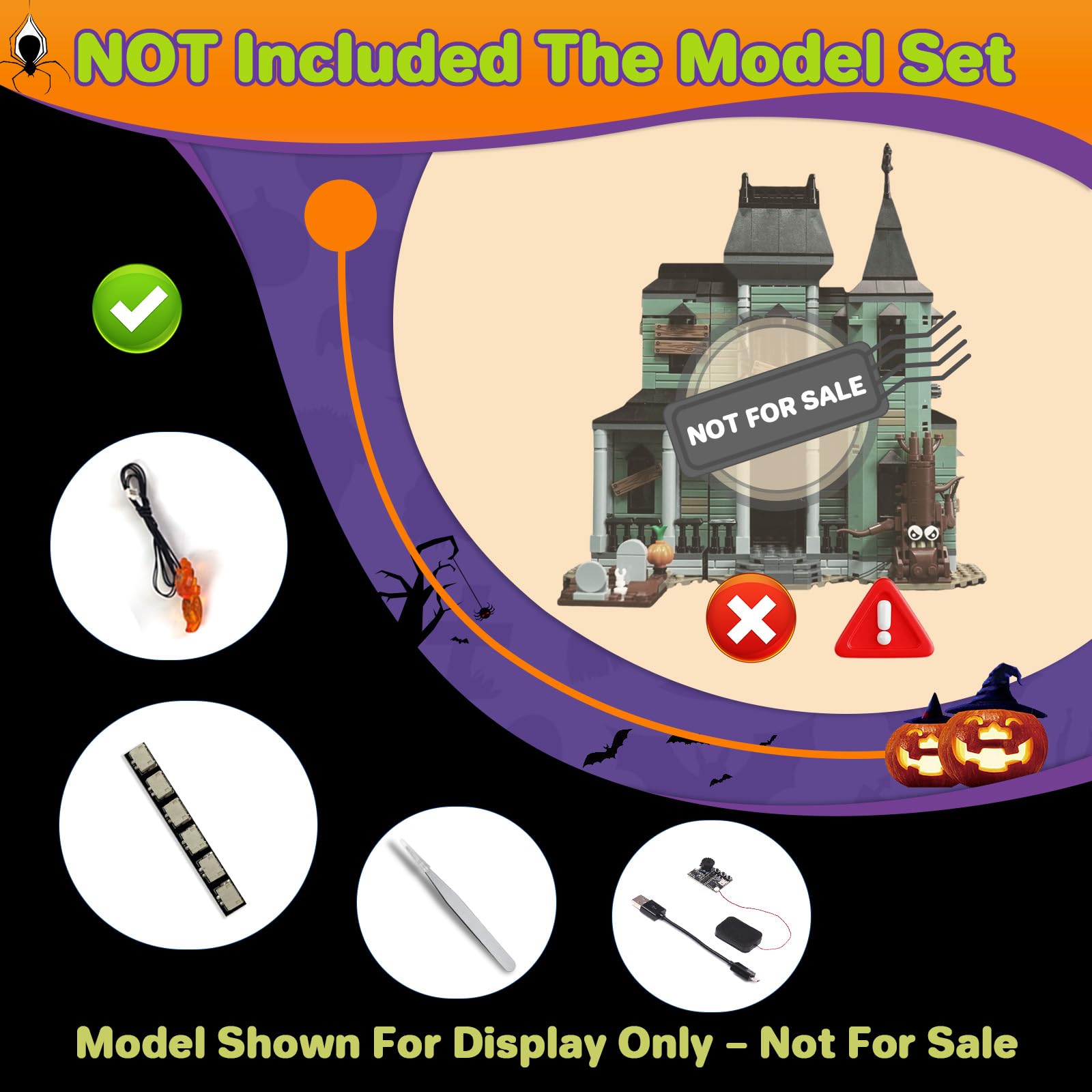 LocoLee Led Music Version Light Set Compatible with Lego 31167 Haunted Mansion Led Decoration Lighting Kit Compatible with Lego 3-in-1 31167 Building Blocks Model,Only Lights Set,No Model - Image 2