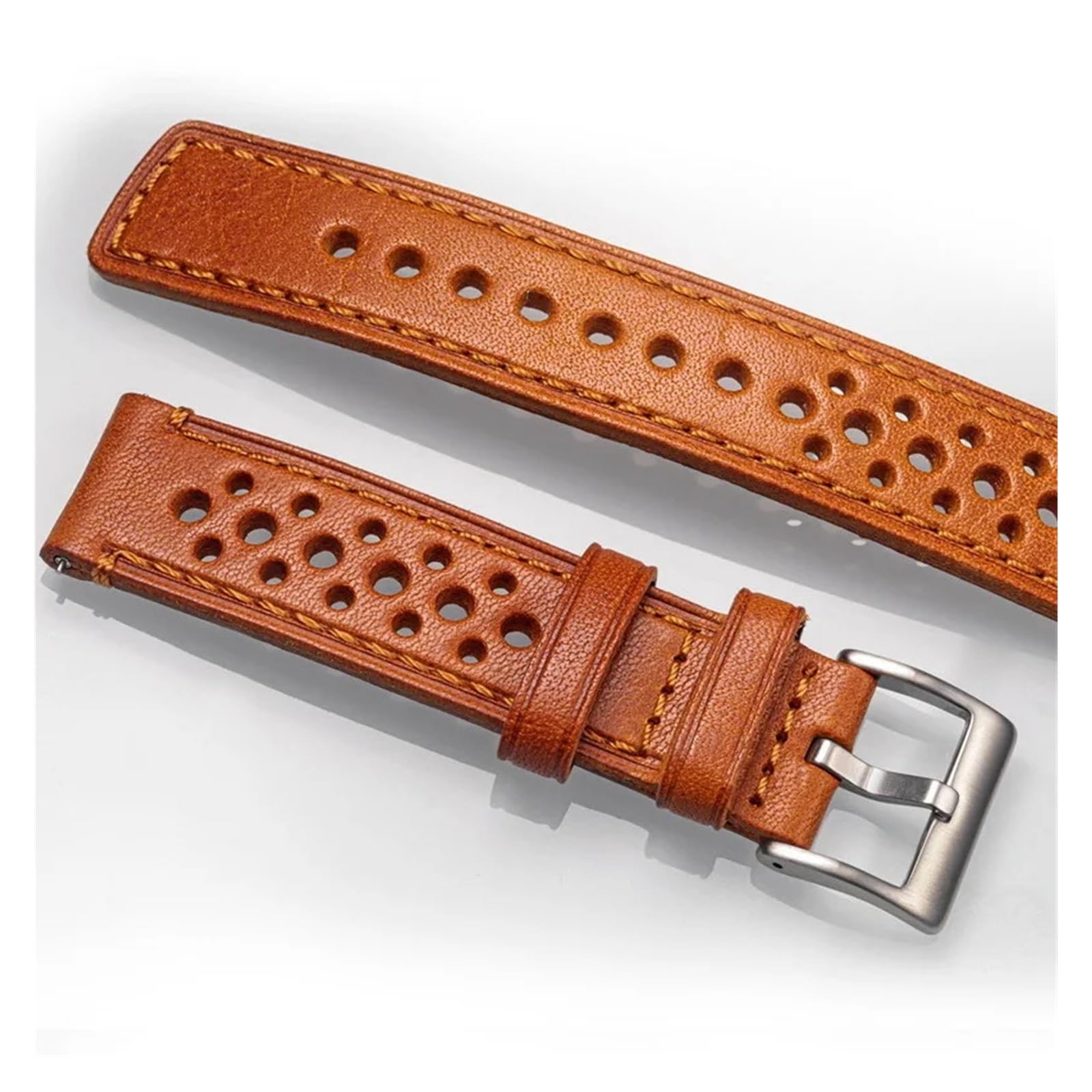 Générique Bracelet de montre en cuir véritable 20 22mm, à dégagement rapide, respirant, adapté for unisexe