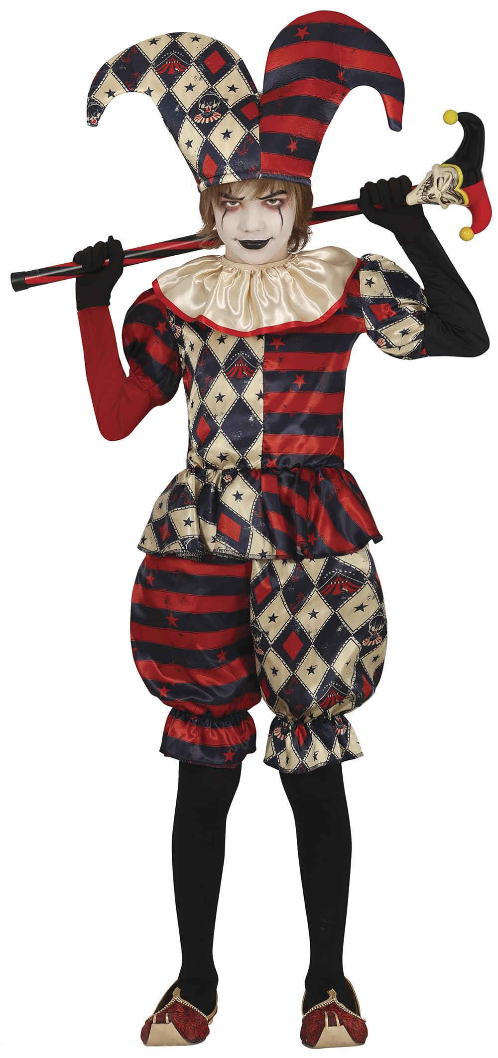 FIESTAS GUIRCA Diamond Harlequin Fancy Dress for Boys - Clown Jester Kids Costume - Boys Halloween Costumes 5-6 years