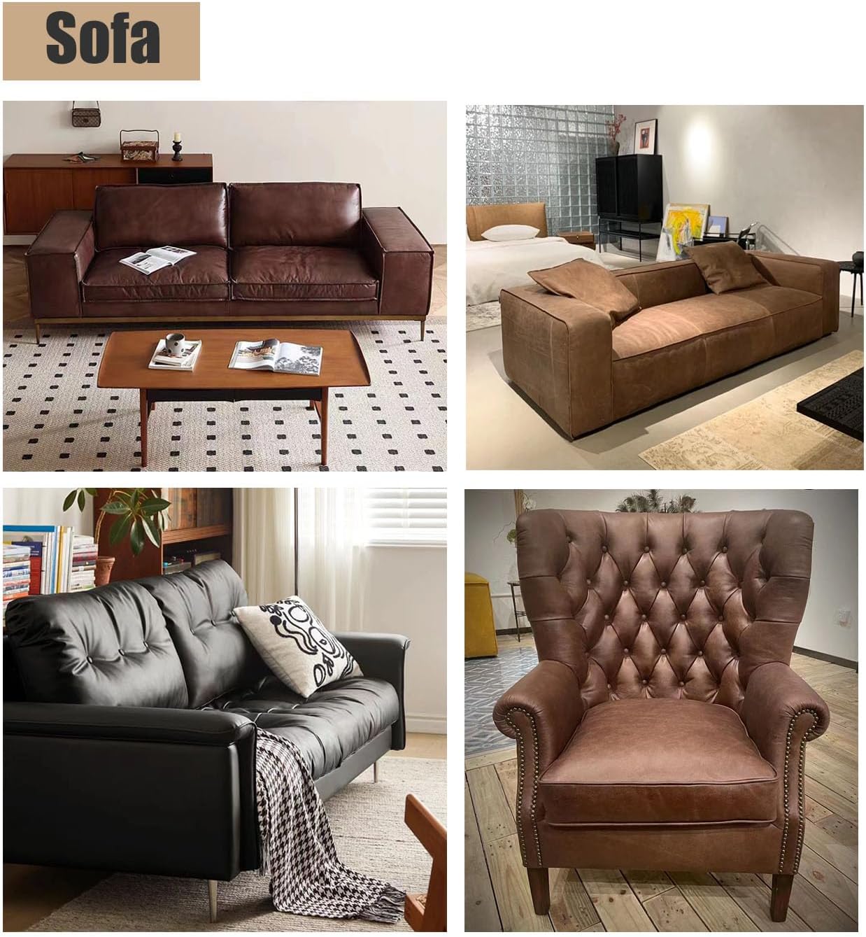 200cm x 140cm （79 x 54 Inch） Soft Leather Fabric - Faux Leather Fabric -1mm Thick for Upholstery - DIY Crafts - Black Crazy Horse Distress