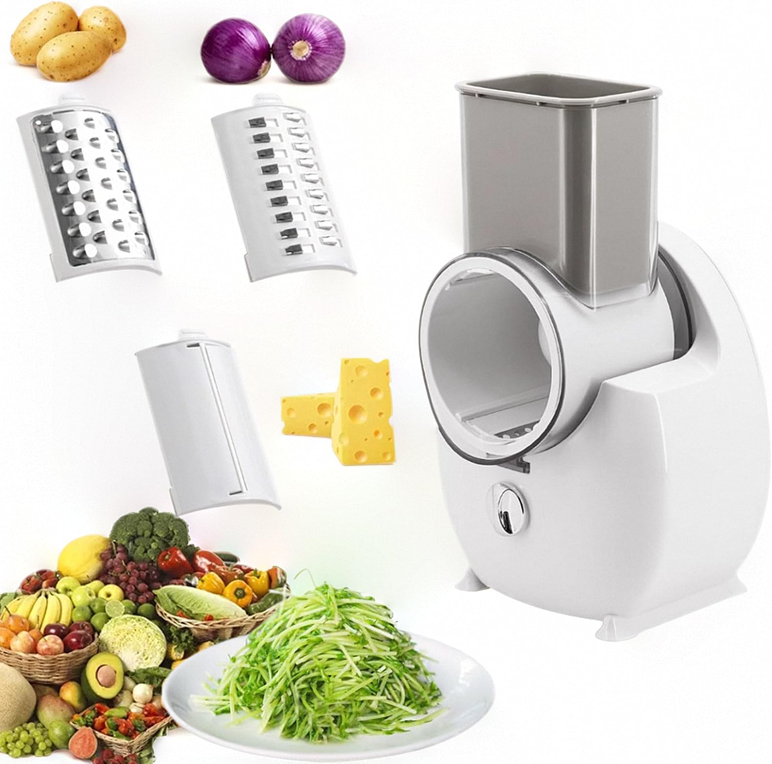 AWESQCQ Electric Cheese Grater, Electric Vegetable Cutter