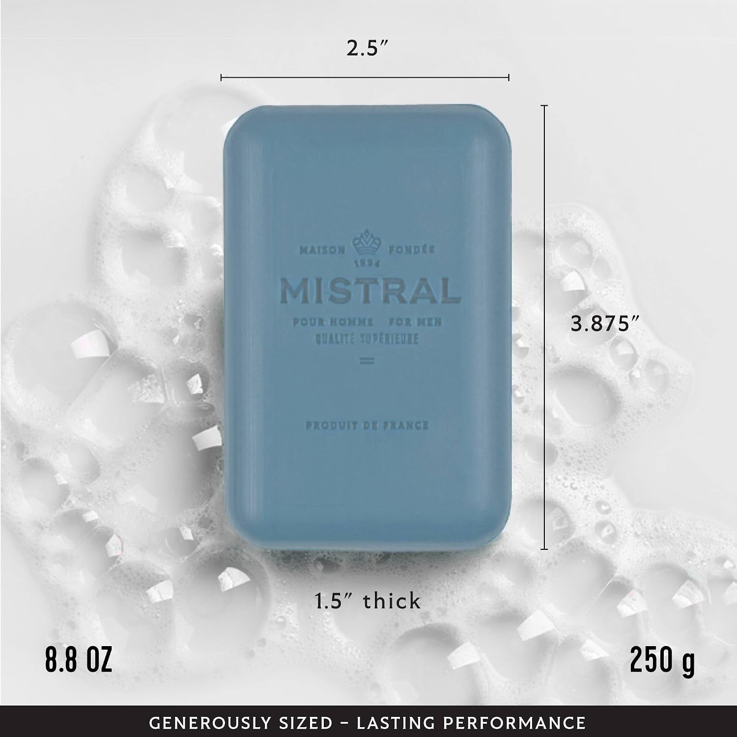 Mistral Cedarwood Marine Luxury Bar Soap for Men, Natural Soap Bar, 8.8 oz image 3