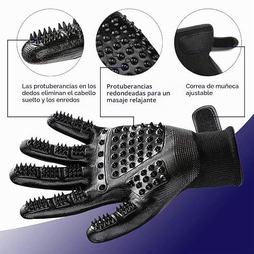 BYETOO Guante de Aseo para Mascotas,Guante Quita Pelos Mascota,Cepillo para Eliminar el Pelo,Guante de Masaje…
