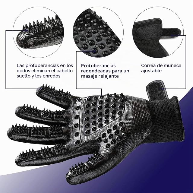 BYETOO Guante de Aseo para Mascotas,Guante Quita Pelos Mascota,Cepillo para Eliminar el Pelo,Guante de Masaje…