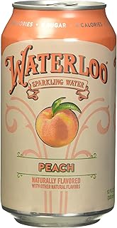 Waterloo Peach Flavored Sparkling Water, 12 Pack, No Added Sugar, 144 Fluid Ounces (Pack Of 2)