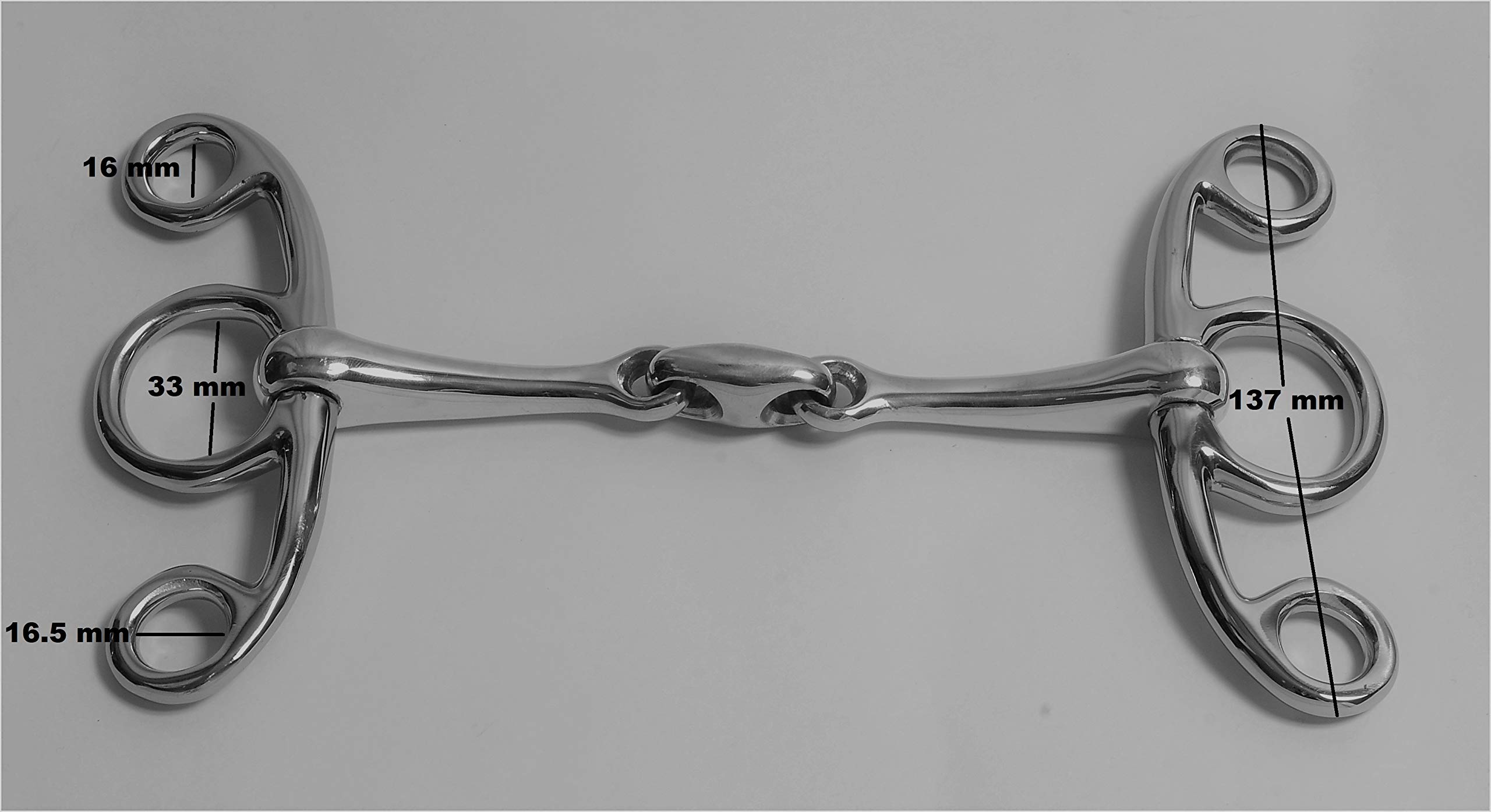 S-Products ELEVATOR GERMAN SILVER LOZENGE MOUTHPIECE SNAFFLE JUMPING HORSE SHOW BIT (5.75") - Image 2