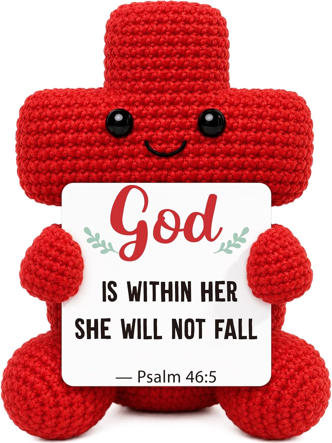 Christian Birthday Gifts for Women, Religious Faith Gifts, Crochet Cross | Inspirational Spiritual Bible Verse Prayer Card for Mom Sister Friend Coworker Teen Girl, Handmade Desk Decor, Get Well Gift