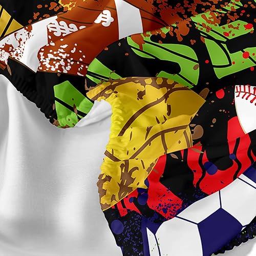 Miniatura 4 de AILONEN Sábana bajera ajustable de fútbol para niños adolescentes, juego de sábanas temáticas de baloncesto, sábanas deportivas tamaño matrimonial