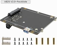 Placă de extensie SATA Geekworm Raspberry Pi 4 X825 V2.0, suport pentru HDD/SSD SATA de 2,5 inchi și UASP, fără Raspberry Pi de 8GB/4GB/2GB 7