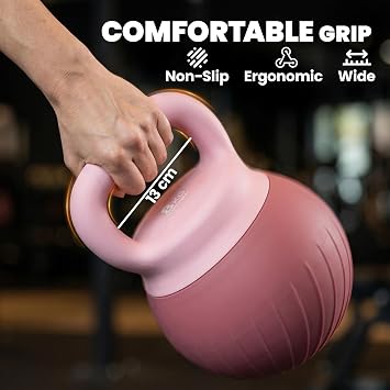 SPORTNOW Soft Kettlebell, 6kg Kettle Bell with Anti-Slip Grip for Home Gym Weight Lifting and Strength Training, Pink