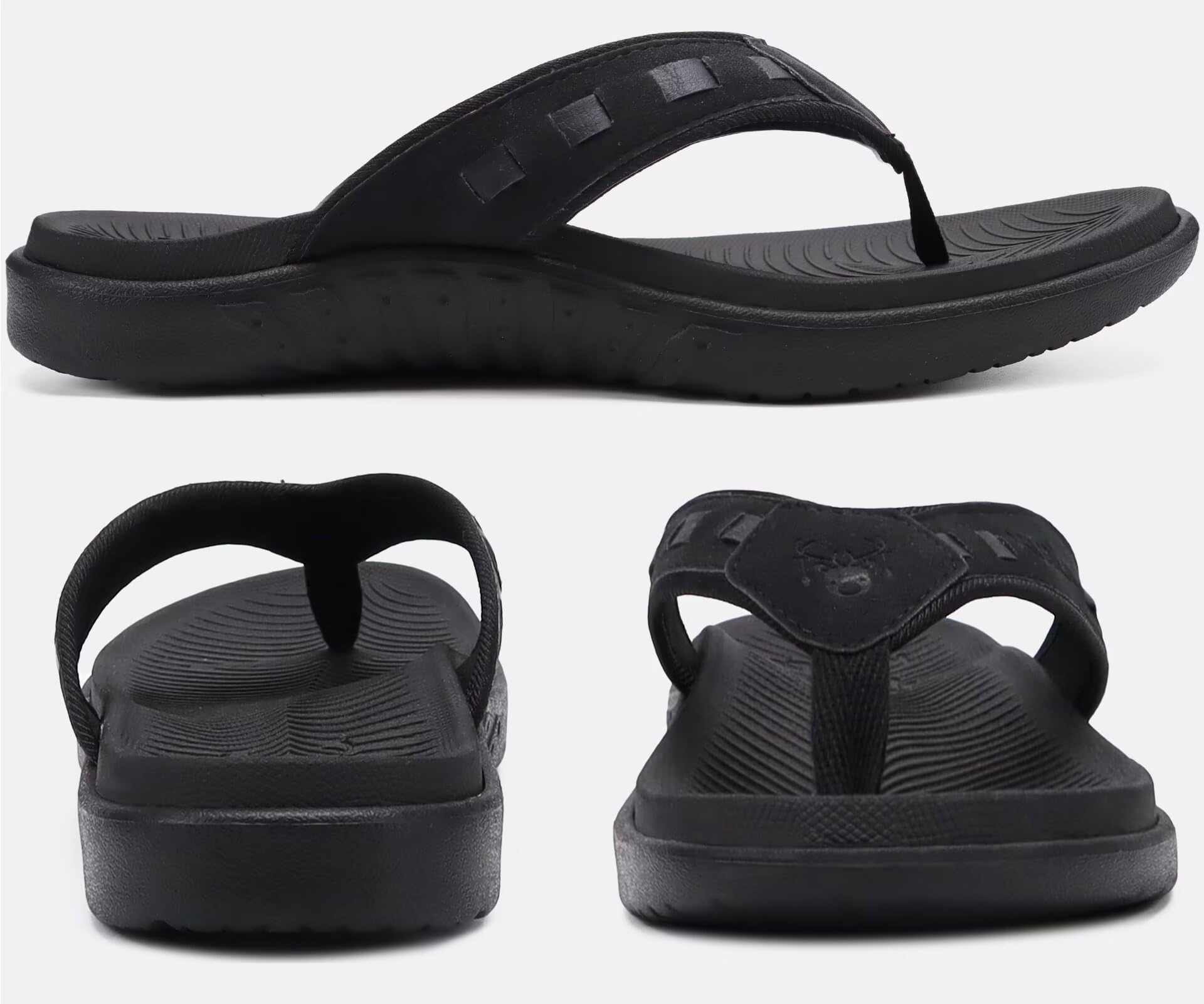 KuaiLu Tongs Hommes Antidérapante Légère Plage Piscine Sport Claquette Sandales Support de L'arche Pantoufle D'été Taille 40-49