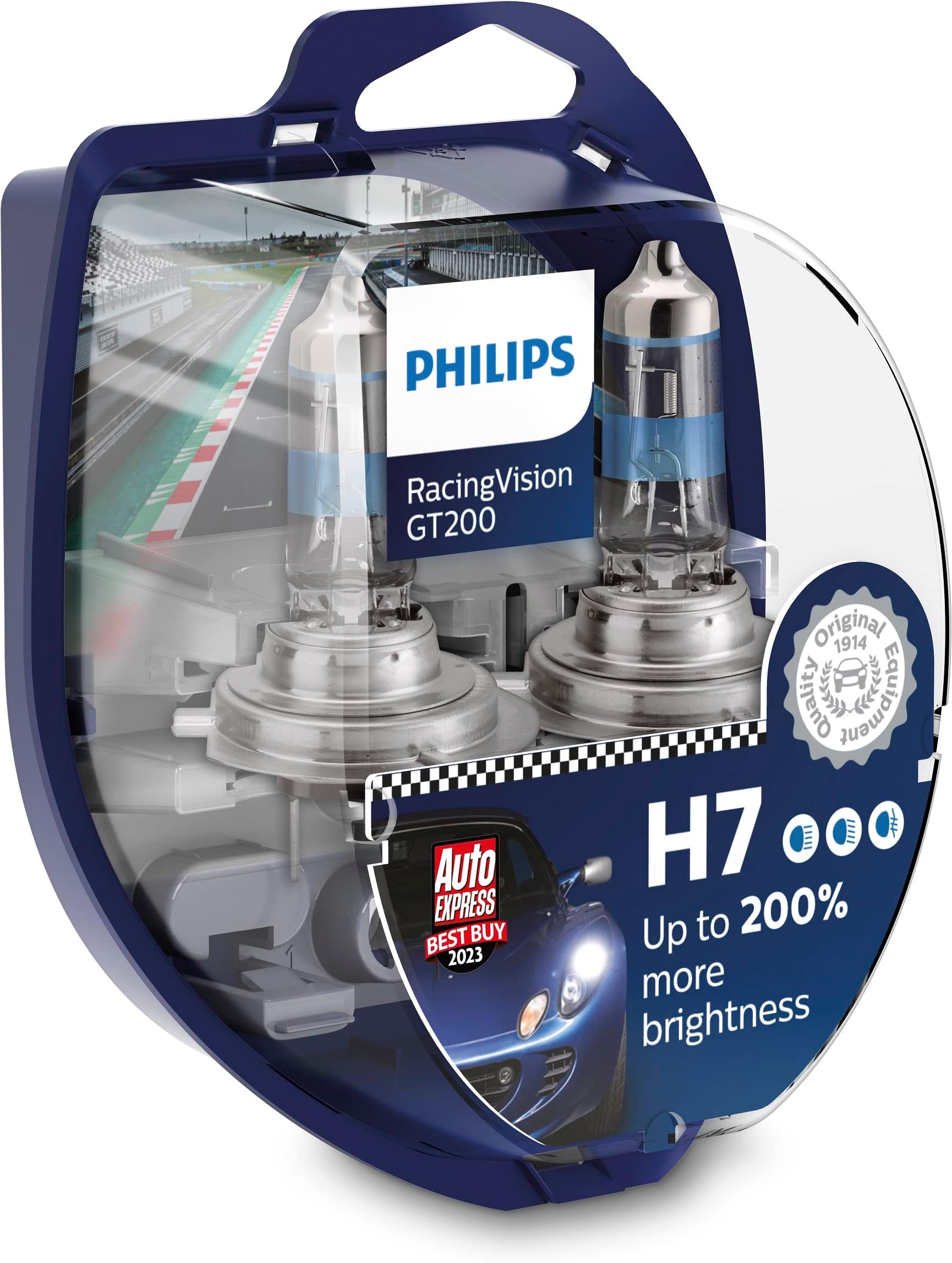 Philips Racing Vision GT200 H7 Headlight Bulb +200%, Double Set ...