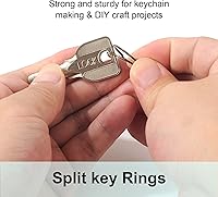 Vista 3 de 200 piezas de llaveros, anillos divididos a granel para llavero y manualidades (bronce)