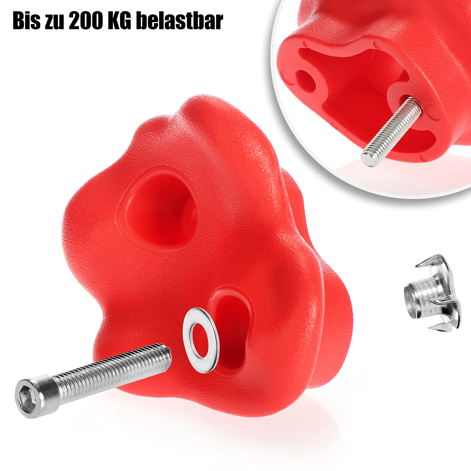 5 x uchwytów wspinaczkowych w jakości premium – kamienie do wspinaczki dla dzieci na ścianę wspinaczkową, domek na drzewie lub łóżko piętrowe – uchwyty do wspinaczki o nośności do 200 kg
