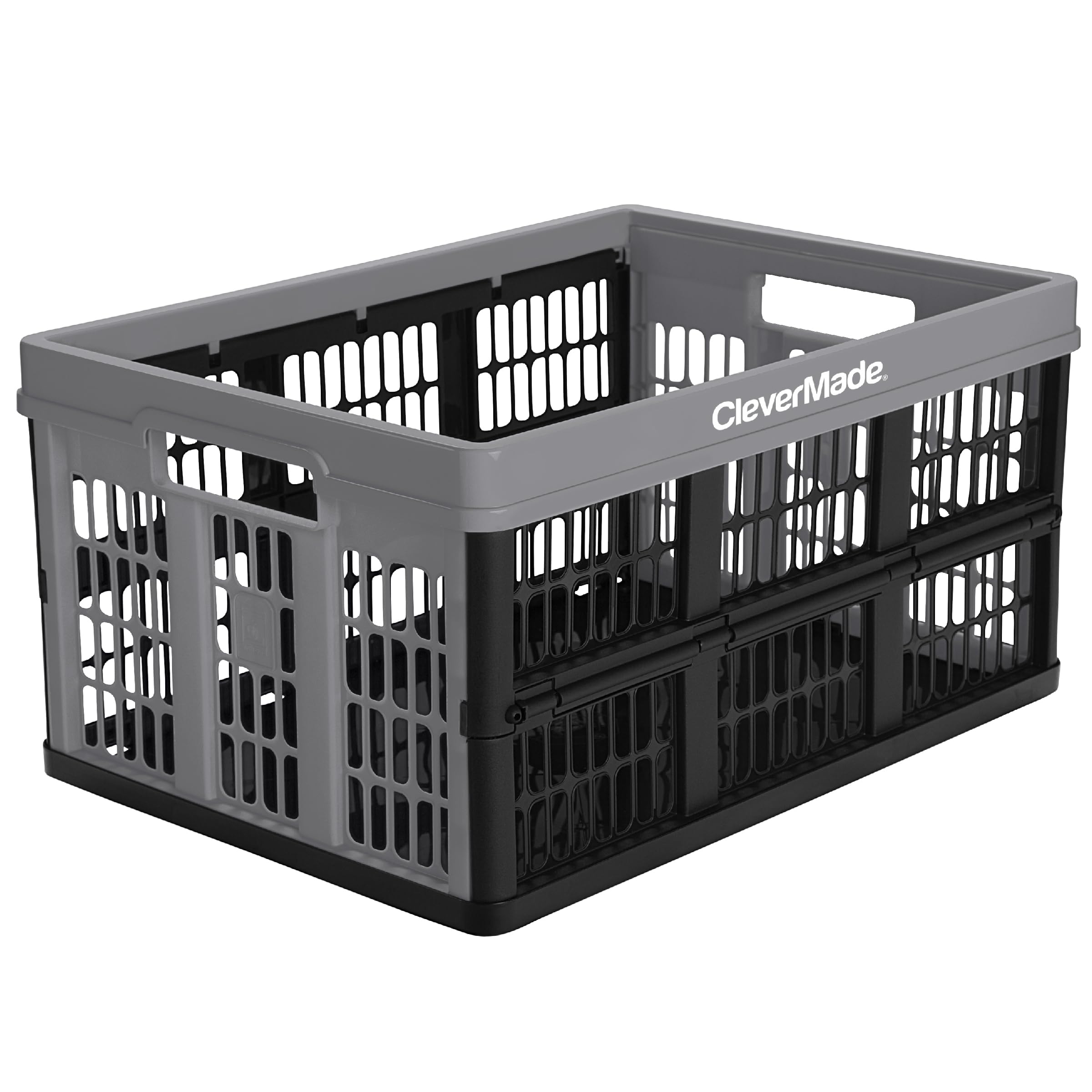 CleverMade Collapsible Utility Crate For Storage, 45L 1 Pack, Stone