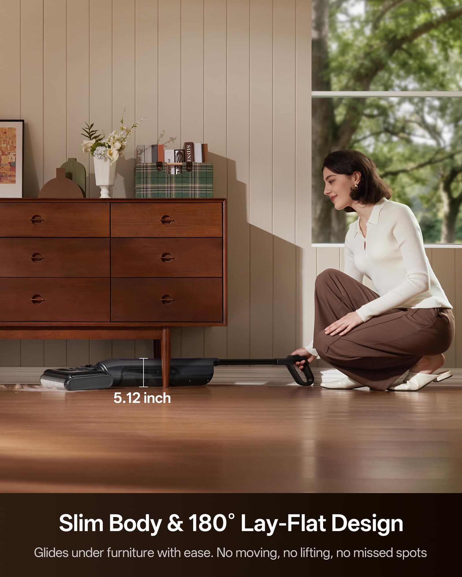 Ultenic Fregona Eléctrica | Aspirador Lava y Friega 3 en 1 | Autolimpieza y 180° Plegable | Limpieza de Bordes 0 mm | hasta 55 min Autonomía y 250 ㎡ | Ideal para Mascotas, Esquinas y Debajo de Muebles