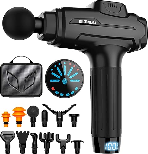 Miniatura 1 de RUISIBAITATA Massage Gun - Muscle Massage Gun Deep Tissue Percussion Massager for Athletes Upgrade Handheld Relaxation Electric Massager Black