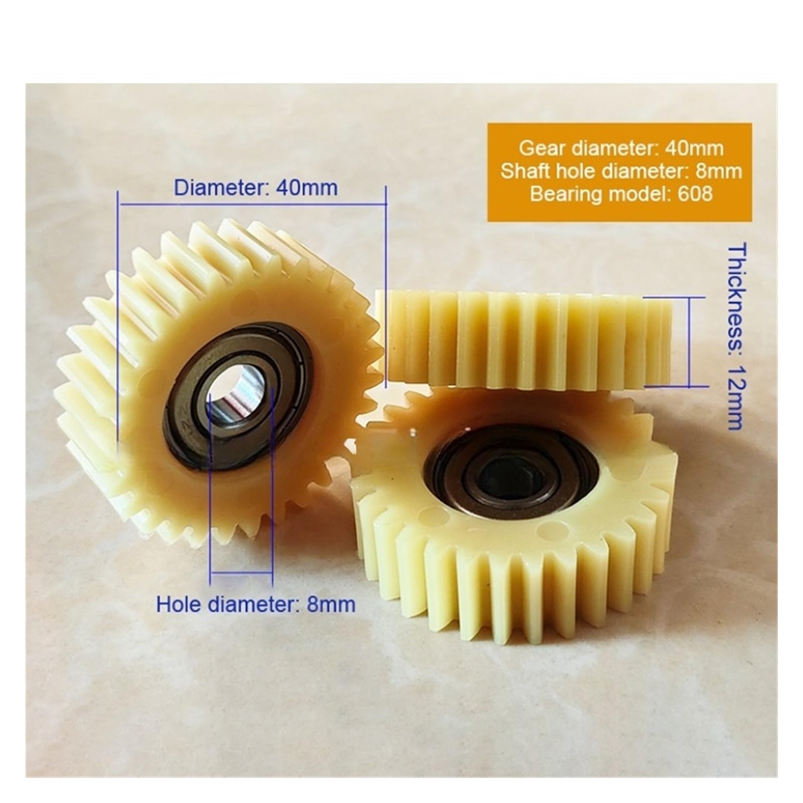 Rockible Lot De 3 Engrenages Nylon 30T Moteur Vélo Électrique - Pièces Rechange Roue 8mm