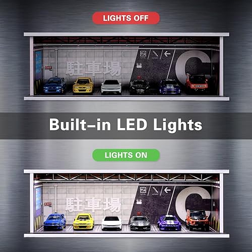 Miniatura 3 de MalamfansG-Fans 164 para Hot Wheels Caja de exhibición de escena de estacionamiento de estilo japonés  164 a escala 164 modelo fundido a presión