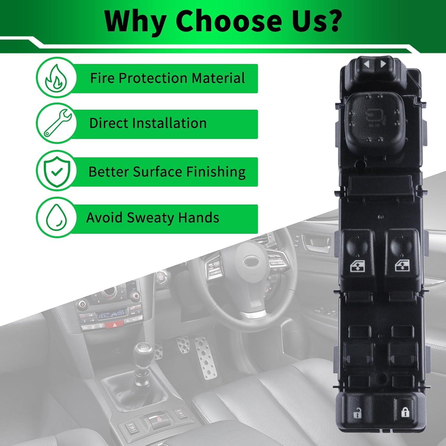 For:-GMC Sierra Power Window Switch Driver Side for:-GMC Sierra 1500 2500 3500 Classic for:-Chevy Silverado 2003 2004 2005 2006 2007 Window Switch With Power Folding Mirror, 15883322 10398567