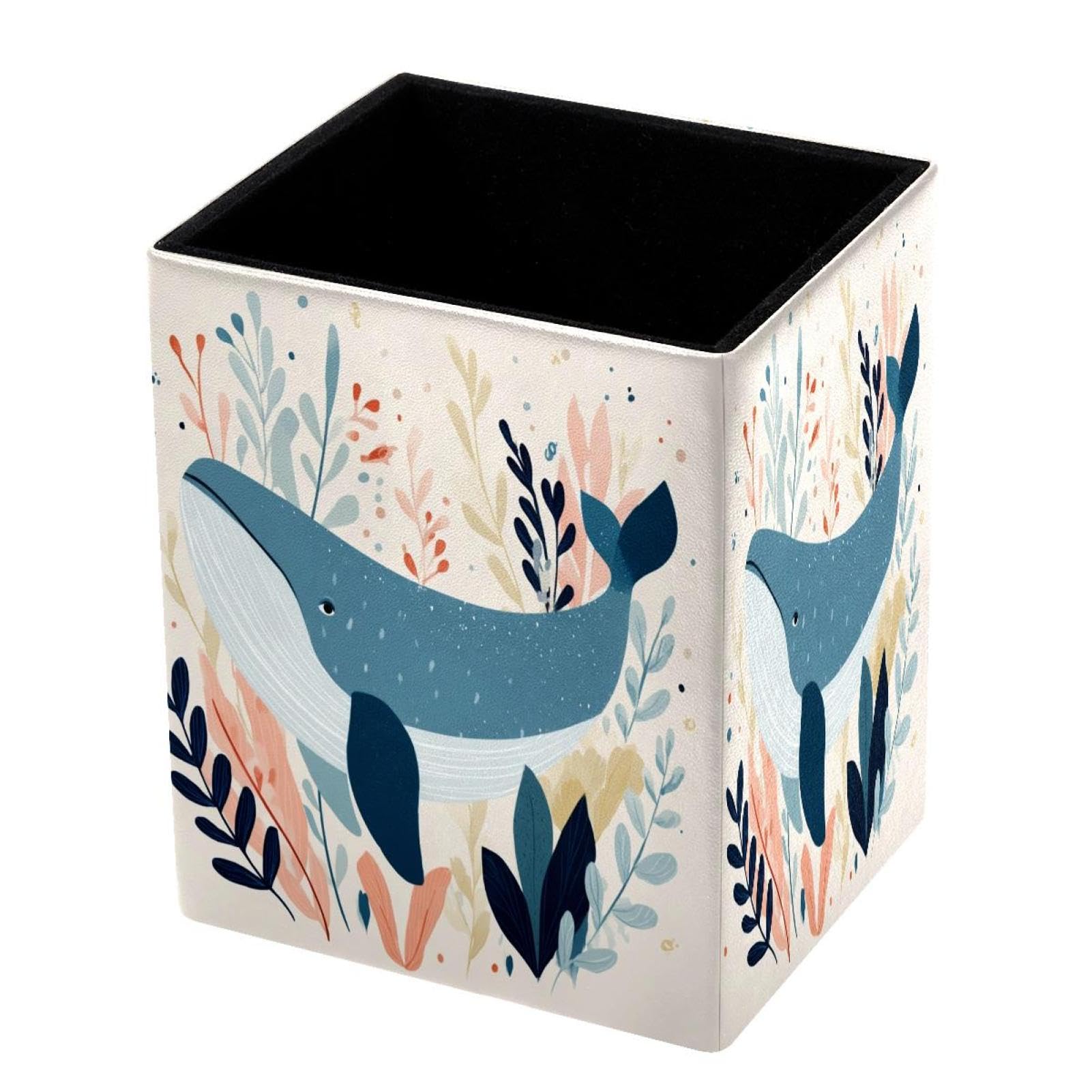 DragonBtu Desktop Pencil Holder, Whale Rectangular Pencil Cup, Pencil Storage Bag Office Desk Supplies Case for School, Kids