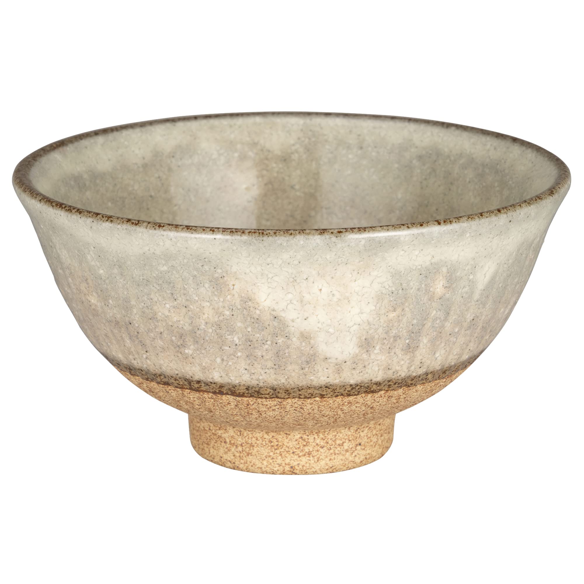 Green Jade Mino Ware Rice Bowl, Large Beveled