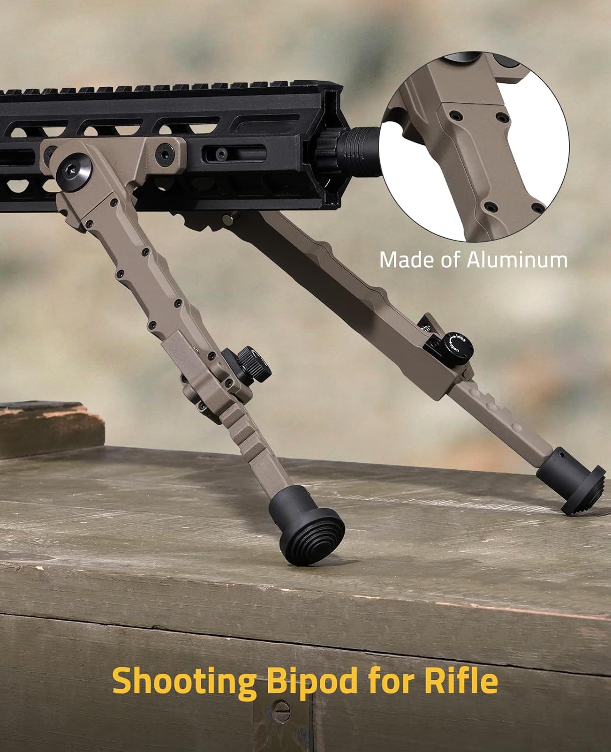 CVLIFE 7.5-9 Inches Rifle Bipod for M-Rail Bipods for Rifles Foldable Legs for Hunting and Shooting