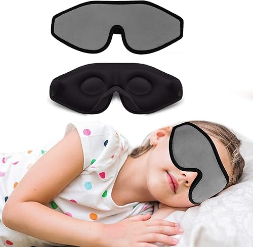 Miniatura 2 de Astra VENA Máscara de sueño 3D para niños, con bloqueo de luz, antifaz contorneada de espuma viscoelástica para dormir, correa ajustable para los