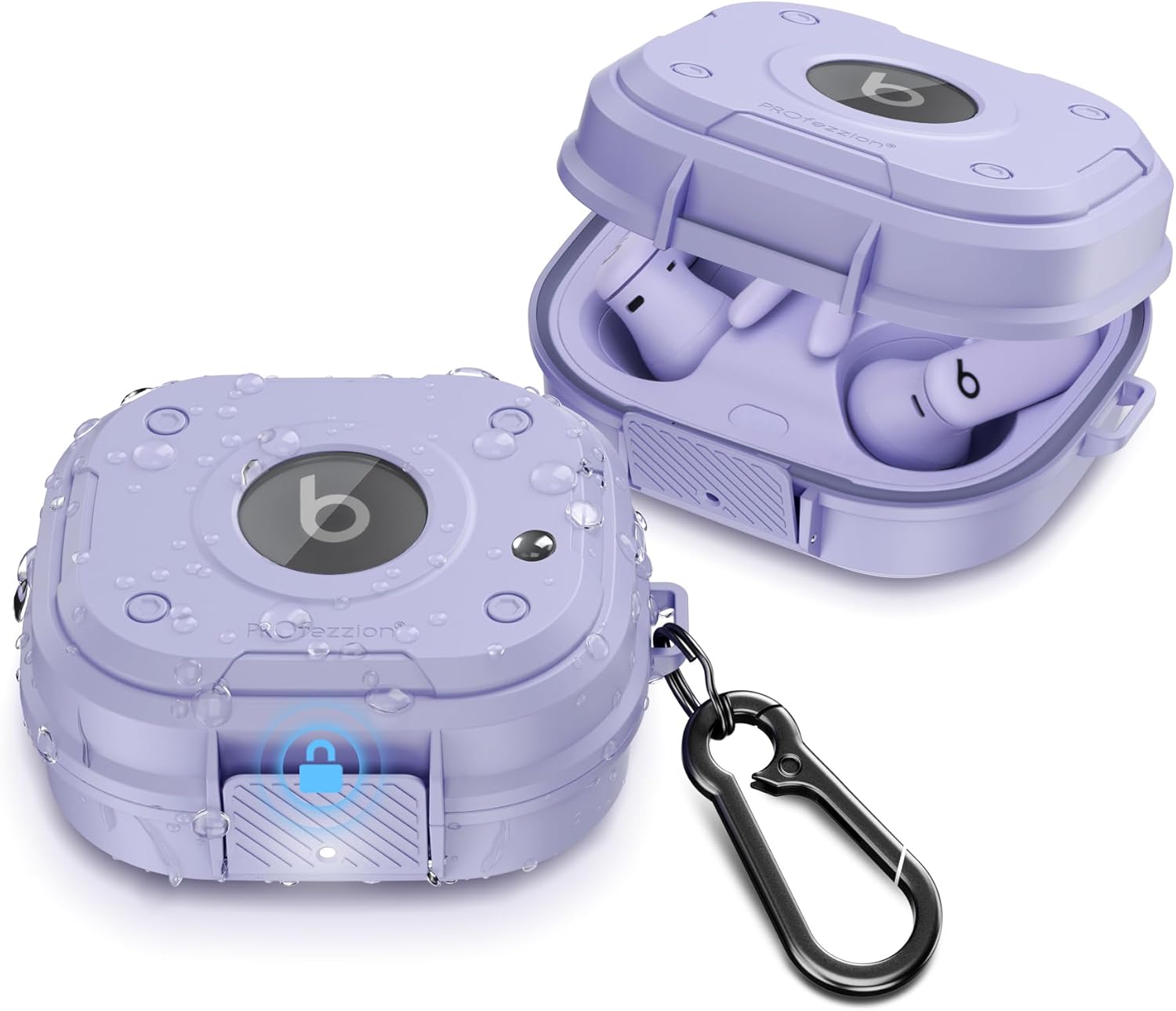 PROfezzion for Beats Powerbeats Pro 2 Case Cover, Heavy Duty Hard Shell Case with Full Coverage and Secure Locking Latch for Power Beats Pro 2 Earbuds - Hyper Purple (Not for The Powerbeats Pro 1)