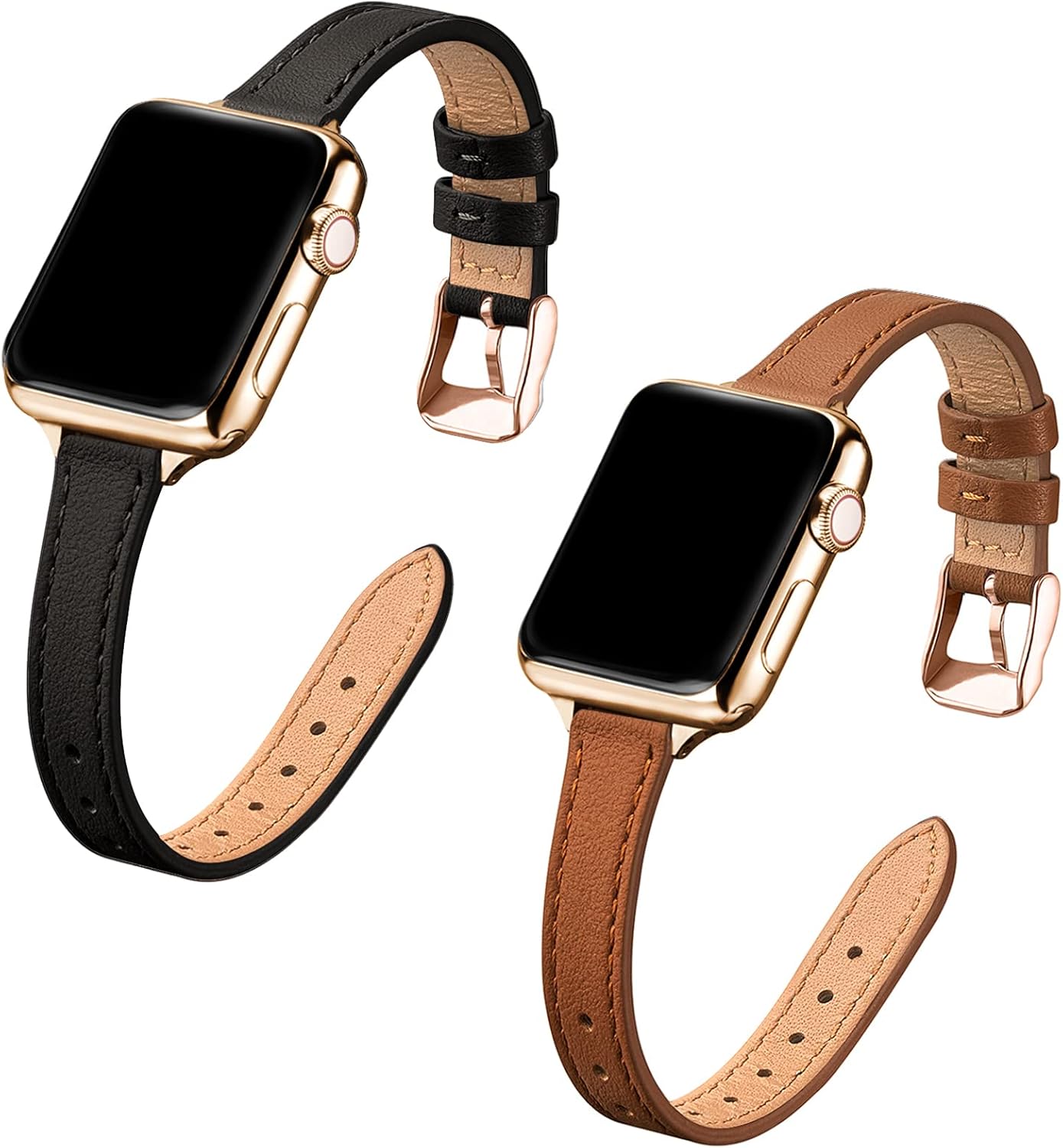 Bundle of the Black and Brown Apple Watch Replacement Band