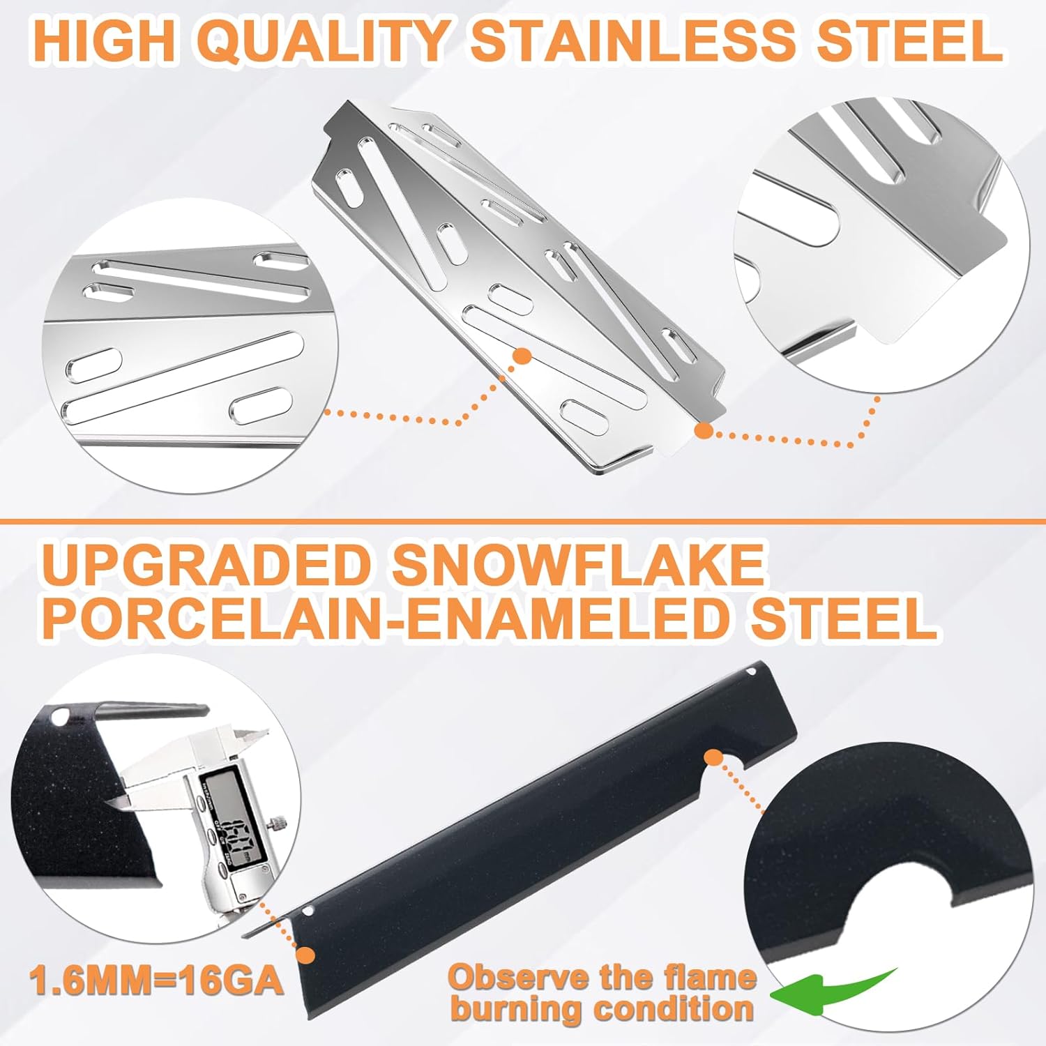 GS4 Genesis II Grill Parts for Weber 3 Burner GS4 Genesis 2 Replacement Parts for Genesis II/II LX 300 SER,Genesis 300 (2022 YRS) Accessories for Weber Flavorizer Bars 66032 67095,Heat Deflector 66040