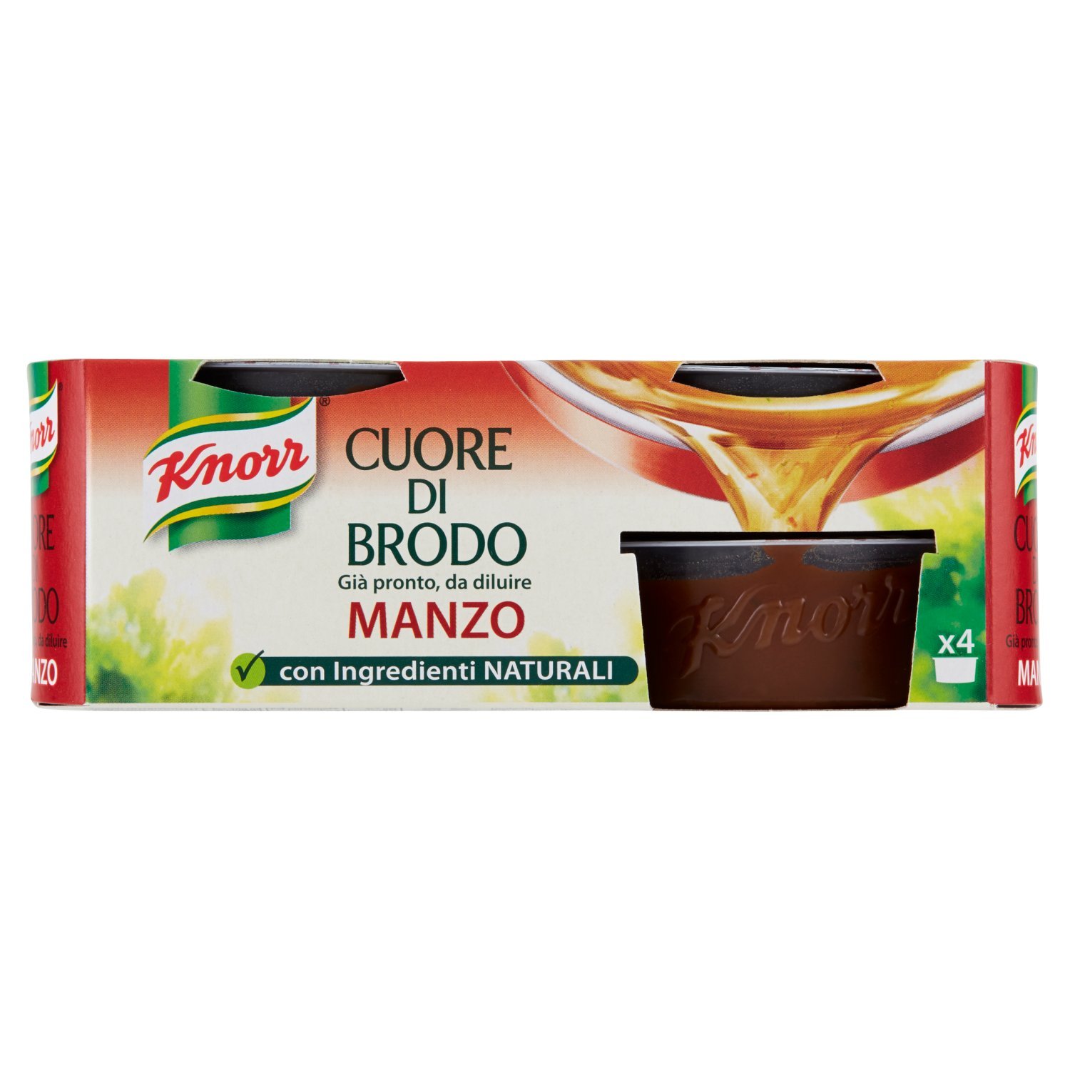 Knorr - Cuore Di Brodo, Manzo, Gia' Pronto, Da Diluire - 112 G 4 Vaschette