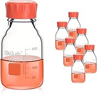 Vista 13 de Botellas redondas de almacenamiento de medios de 33.8 fl oz (34 onzas), vidrio de borosilicato 3.3, con tapones de rosca GL45 en material PP