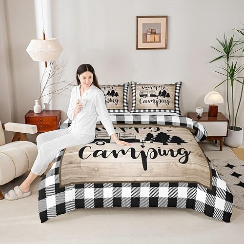 Miniatura 10 de Juego de edredón para niños de carreras con coche de carreras, decoración de dormitorio de niños y niñas, adultos, edredón geométrico de plumón con