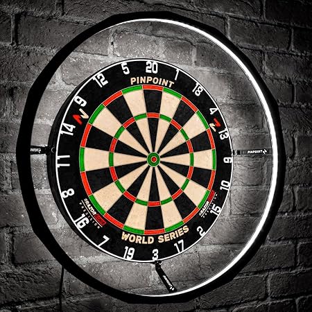 PINPOINT 360° LED Dartboard | Ring Light 6500K with Integrated Dimmer and ABS Housing - Universal Fit for All Dartboards - Shadowless Lighting for Home, Dartboard