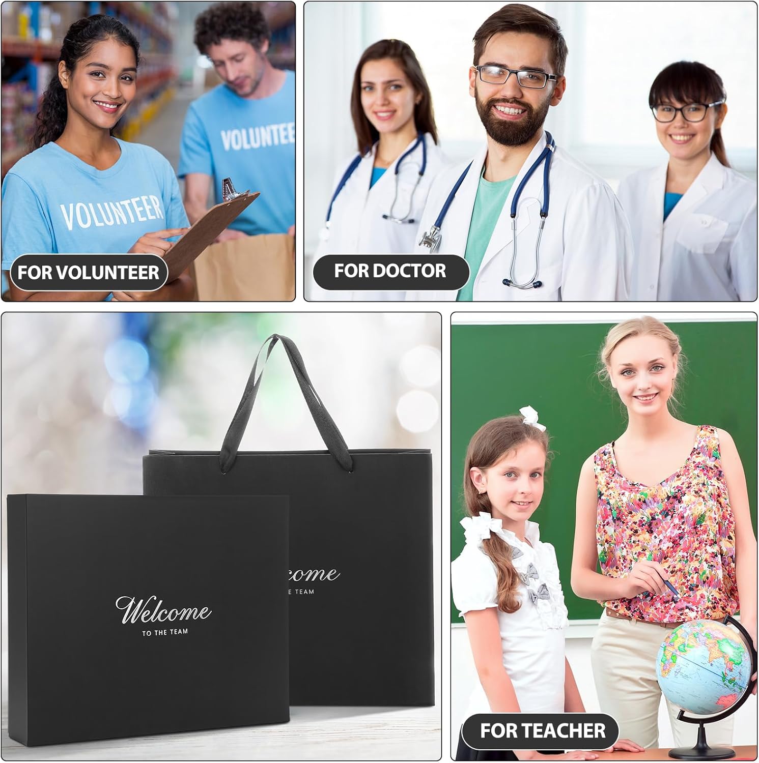 Thenshop 6 Pcs New Employee Welcome to The Team Gift Set Include Welcome to The Team Appreciation Gift Box Notebook Pen Tumbler Keychain and USB Drive for New Employee Coworkers(Black) - Image 6