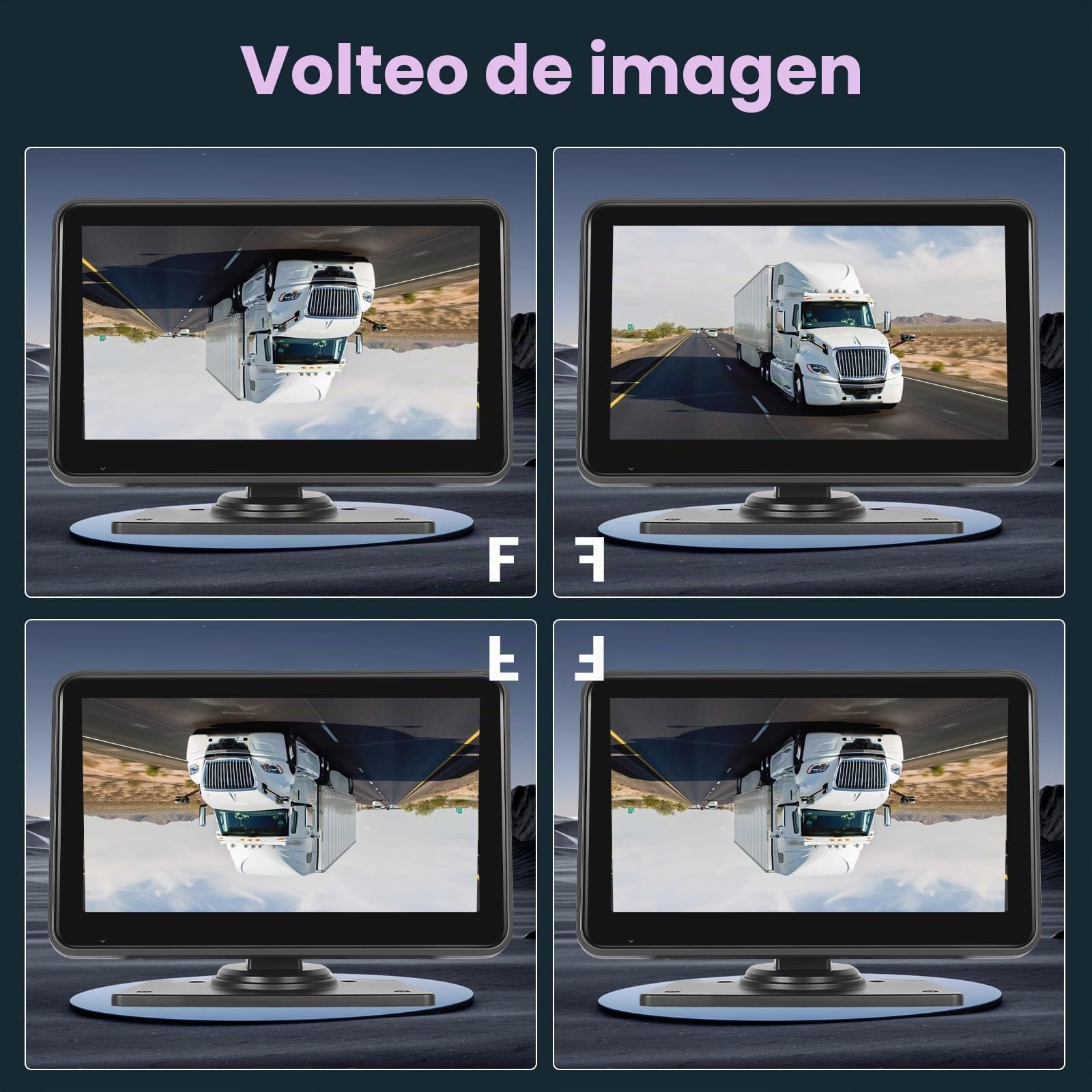 Inefala 4K Cámara de Marcha atrás (Dual) con 7 Pulgadas HD IPS Monitor, IP68 a Prueba de Agua de visión Nocturna del Coche cámara de visión Trasera para automóviles Camión SUV Furgonetas